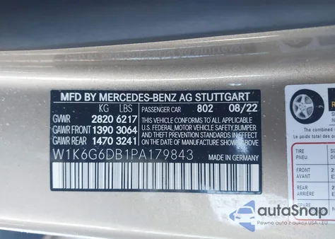 2023 Mercedes-Benz S 500 4Matic z USA, uszkodzony, nr VIN W1K6G6DB1PA179843